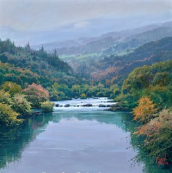 Aio en Asturias by Miguel Peidro - Original Painting on Stretched Canvas sized 20x20 inches. Available from Whitewall Galleries